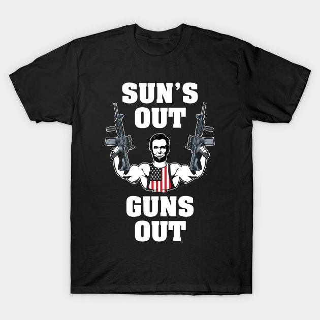 Suns Out Guns Out T-Shirt by myoungncsu